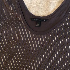 Banana Republic Chocolate Tank W/Gold Stitching XL